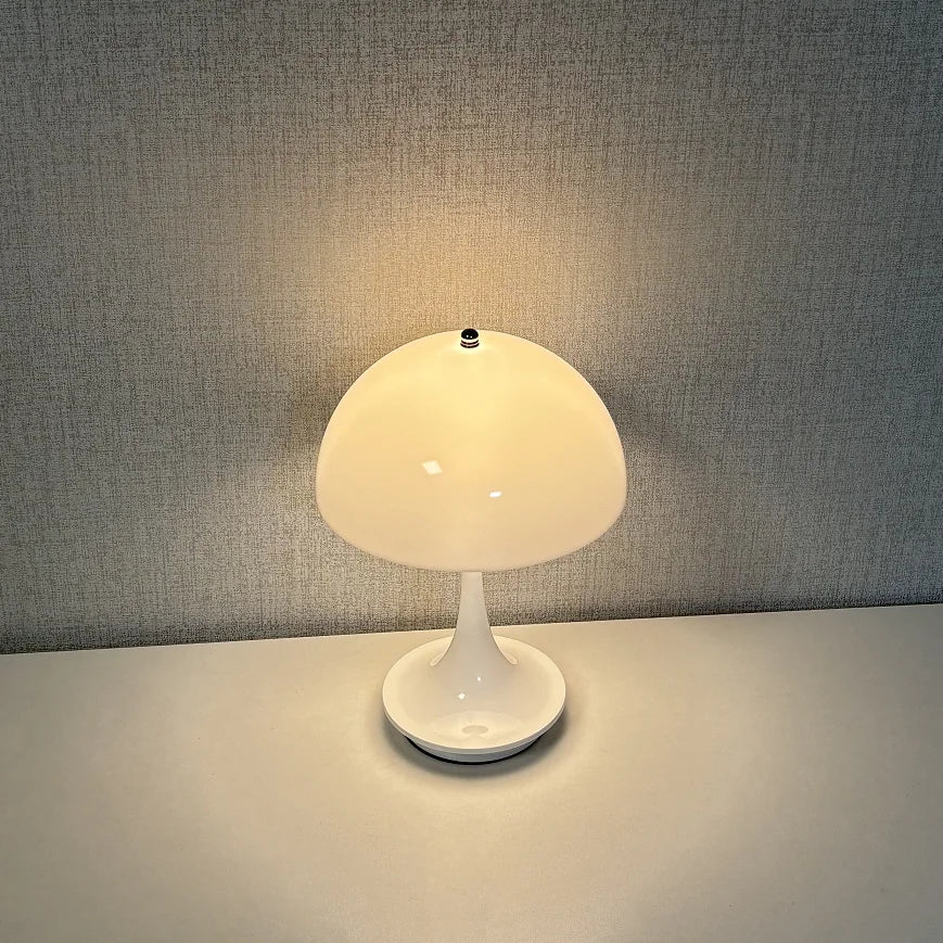 Wireless Small Mushroom LED Table Lamp Portable USB Charging Touch Night Light for Bedside Hotel Bar Coffee Decorative