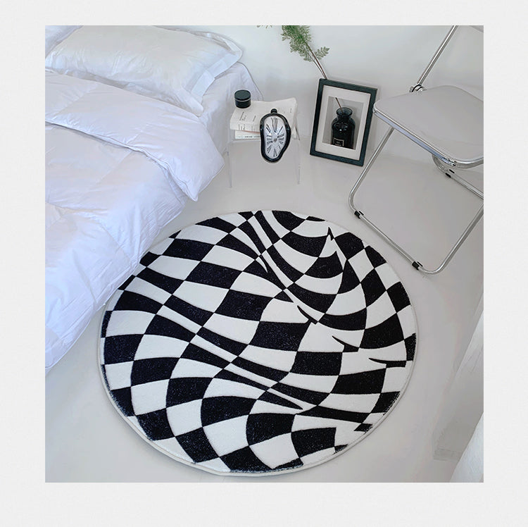 Round Plaid Rugs
