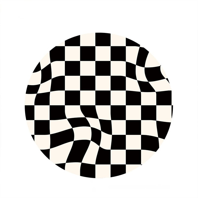 Round Plaid Rugs