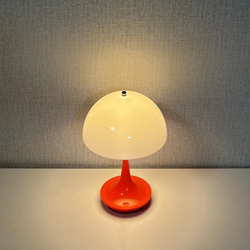 Wireless Small Mushroom LED Table Lamp Portable USB Charging Touch Night Light for Bedside Hotel Bar Coffee Decorative