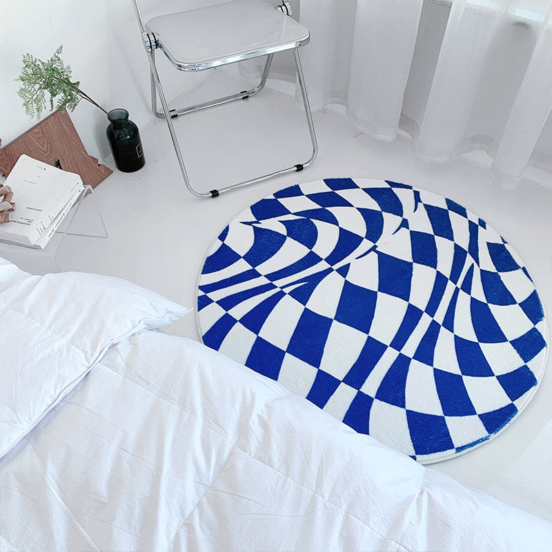 Round Plaid Rugs