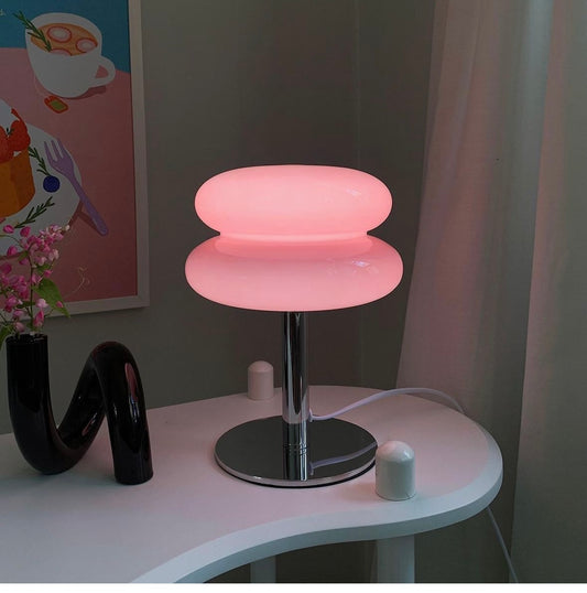Sören - Lampe de Table Rétro Rose en Verre