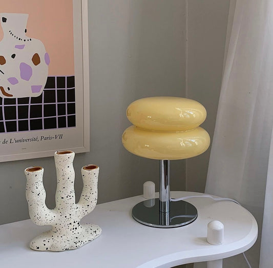 Sören - Lampe de Table Rétro Jaune en Verre