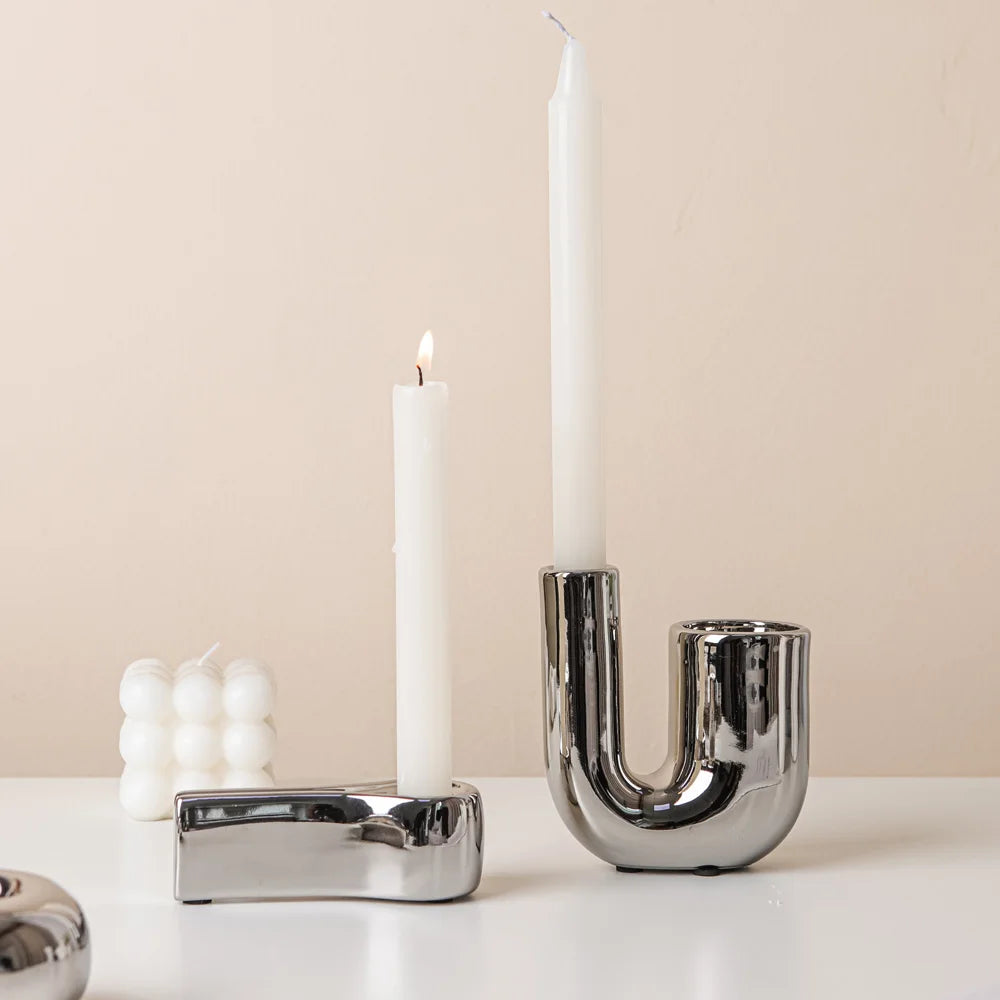 Ossian - Chrome Candle Holder