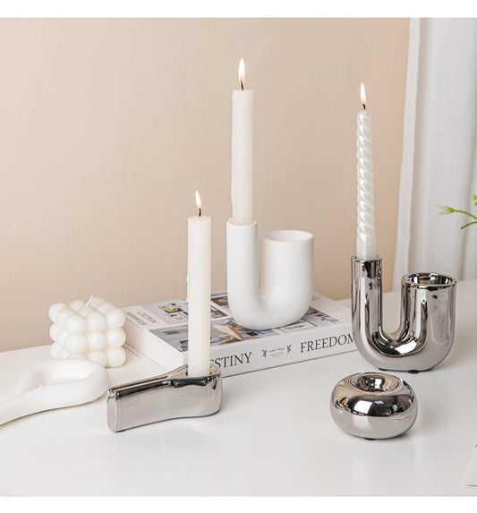 Ossian - Chrome Candle Holder