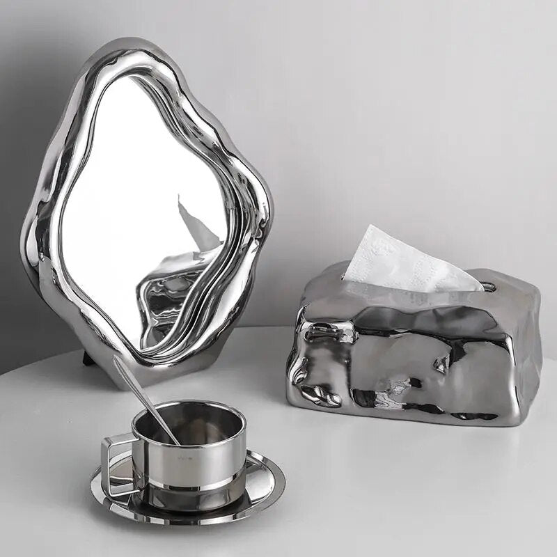 Rositä - Irregular Silver Mirror