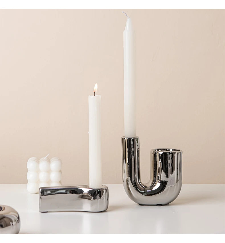 Ossian - Chrome Candle Holder